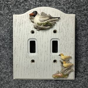 Figi 3D Double Light Switch Plate Cover Beach Birds Shells‎ Cottage
